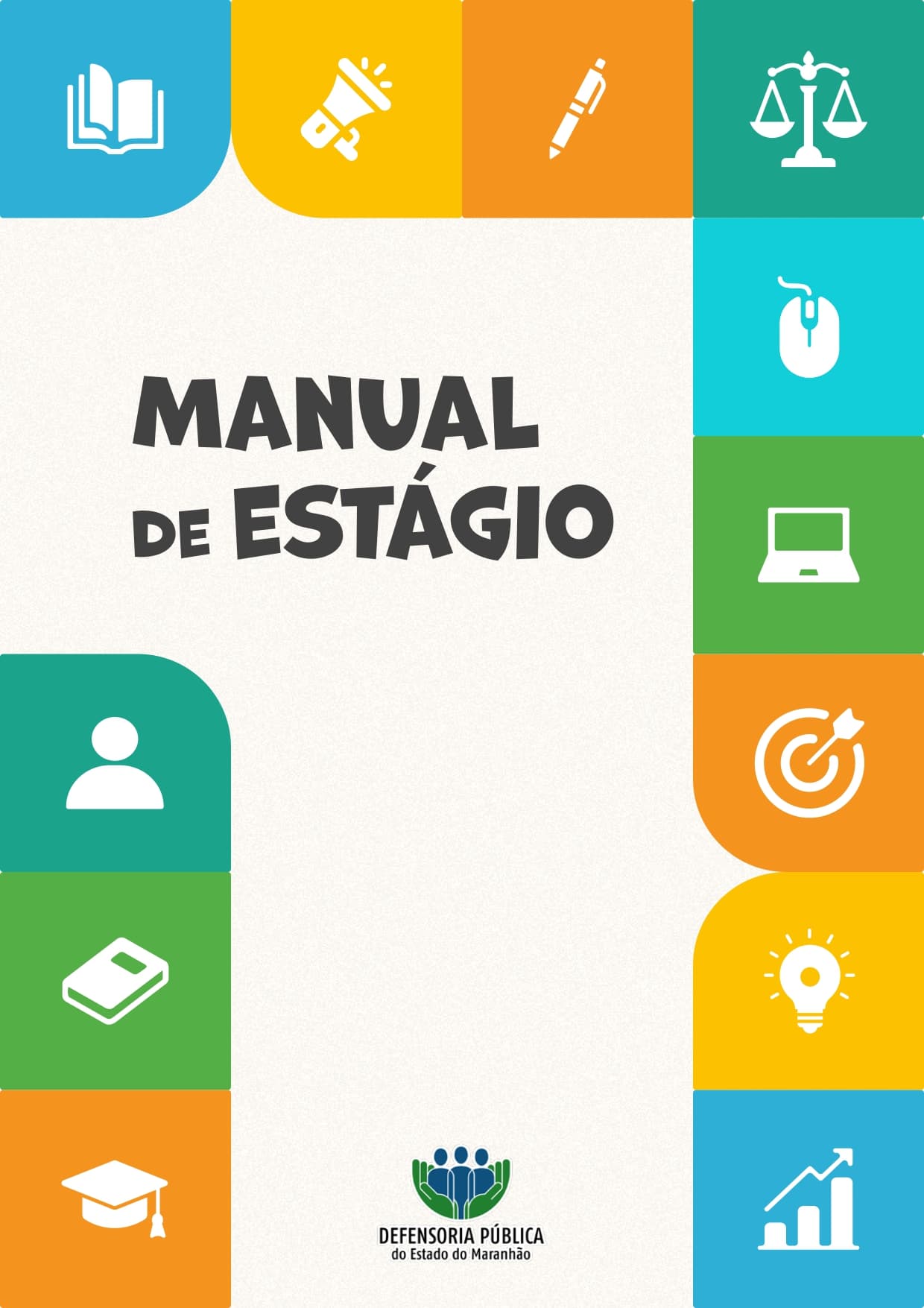 Capa do Manual de Estágio da Defensoria Pública do Estado do Maranhão